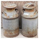 (2) Antique / Rustic Milk Cans