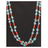 Native American Double Strand Coral & Turquois ...