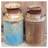 (2) Antique / Rustic Milk Cans