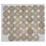 (40) 1930s Indian Head Buffalo Nickels