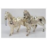 (2) Silvertone Carnival Horse Statues