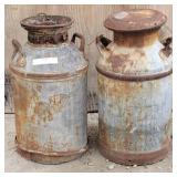 (2) Antique / Rustic Milk Cans