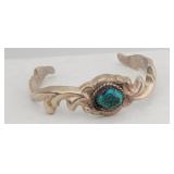 Unmarked Sterling or Coin Silver & Turquois ...