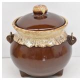 Hull Pottery Brown Drip Bean Pot Cookie Jar w Lid