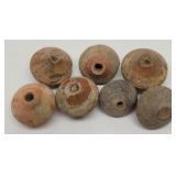 (7) Ancient Pre-Columbian Spindle Whorl Beads