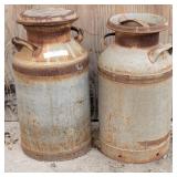 (2) Antique / Rustic Milk Cans