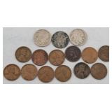 Buffalo Nickels, Indian Head & Wheat Pennies