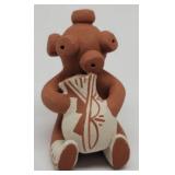 Mud Head w/Jug Indian Pottery - Alma Concha Signed