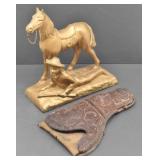 Horse & Stealthy Scout Statue & Tooled Leather ..