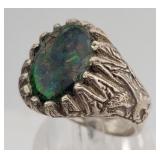 Eagle Motif Synthetic Black Opal Men