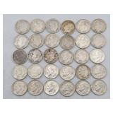 (30) 1946-1964 Roosevelt 90% Silver Dimes
