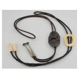 (2) Leather Bolo Ties, one w/ Geronimo Copper ...