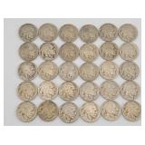 (30) 1920s Indian Head Buffalo Nickels