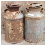 (2) Antique / Rustic Milk Cans