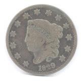 1829 Coronet Head Large Cent