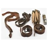 Military Leather Belts/Slings, Tent Pegs, +