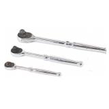(3) Tekton Ratchets 1/4", 3/8" & 1/2"