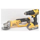 DeWalt 20V Grinder & 1/2" Drill Driver, 1 Battery