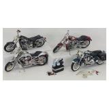 (4) Harley-Davidson Die-Cast Model Motorcycles