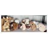 (10) Plush Animals: Buffalo, Ram, Penguin...