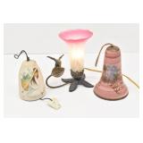 Signed Pottery Wind Chime Bell Hand Painted...