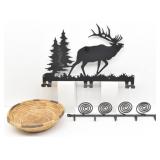 Wrought Iron Elk / Pine + Spiral Design Wall ...
