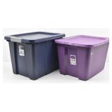 (2) Sterilite 18 Gal Totes w/ Lids
