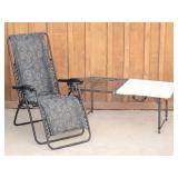 Lounge Chair & Lifetime Folding Table