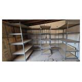 (5) Gray Metal Shelf Units