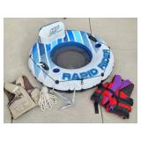 HR Rapid Rider Tube, 2-Life Vests, Rope & Anchor