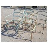 (4) Vintage Wrought Iron Patio Chairs Frames