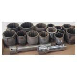 (14) Craftsman SAE Sockets & 2 Ratchet Driver ...