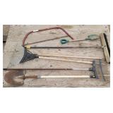 Leaf Rakes, Shovels, Push Broom, Bow Saw
