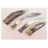 (2) Exotic Kukri Knives w/ Sheaths