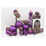 Purple & Gold Christmas Tree Ornaments