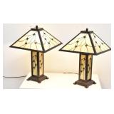 (2) Tiffany Style Mission Table Lamps