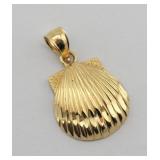 Dainty 14K Gold Shell Pendant - 1.804 g