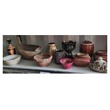 (12 pcs) Pottery Lot: Bowls, Vases, Domed Dish...