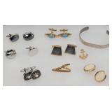 (6) Pairs of Cuff Links, Anchor Pendant, Tie ...