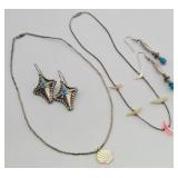 (4 pc) Sterling Earrings & Necklaces - 16.042 g