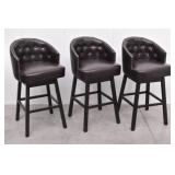 (3) Tufted Back Swivel Bar Stools