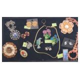 (15 pc) Brooches, Earrings, Necklaces, some signed
