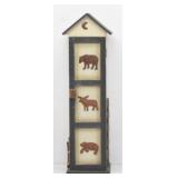 Country Primitive-Style Cabinet w/ Bear & Moose
