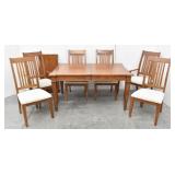 Wooden Dining Table + Chair Set, 1 Leaf