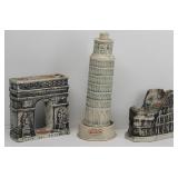 (3) Souvenir Decanters-Leaning Tower of Pisa, ...
