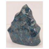 Blue Apatite Flame Agate Stone Paperweight 5.5" T