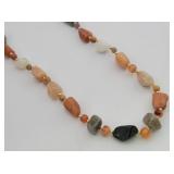Multi-Color Polished Stone Necklace