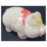 Jumbo Vintage Pottery Pink Bow Piggy Bank