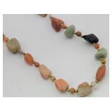 Multi-Color Polished Stone Necklace