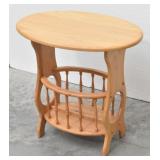 Amish Style Oak Oval Magazine End Table